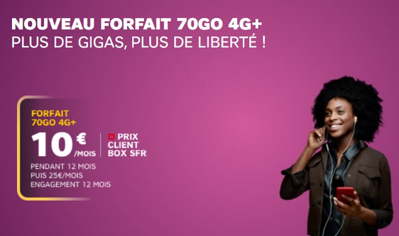 Forfait SFR : une nouvelle offre avec 70 Go de data